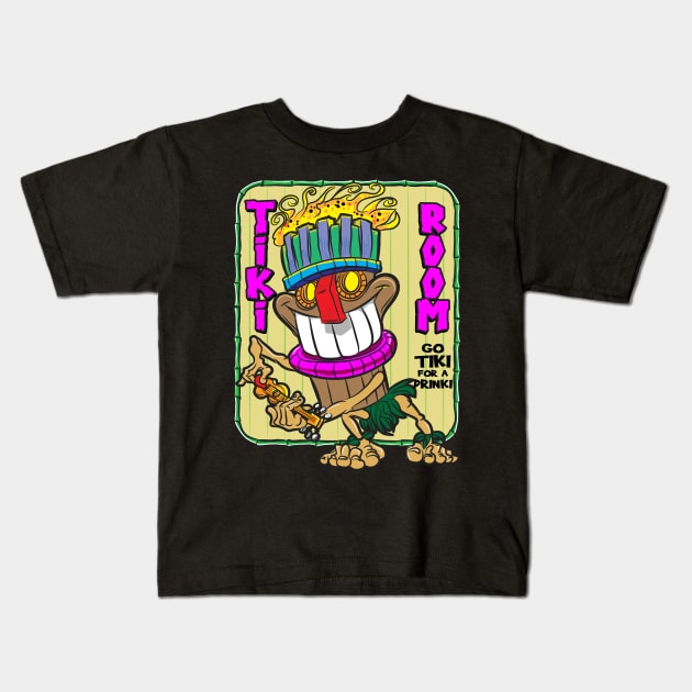 Happy Tiki with Ukulele at the Tiki Room Kids T-Shirt by eShirtLabs